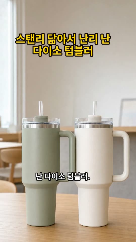 스탠리 닮아서 난리 난 다이소 텀블러 쇼츠 썸네일