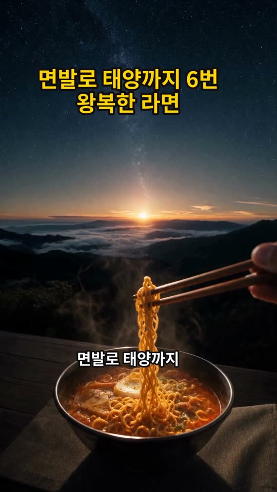면발로 태양까지 6번 왕복한 라면 쇼츠 썸네일