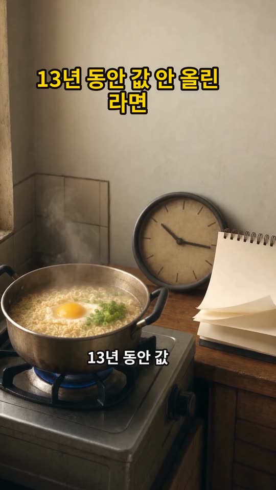 13년 동안 값 안 올린 라면 쇼츠 썸네일